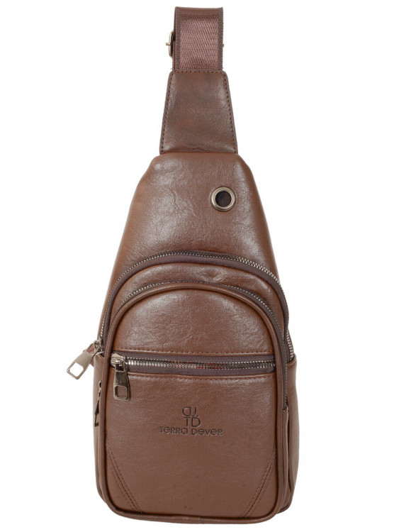 НС Рюкзак TD 811 brown муж. однолямочный иск.кожа