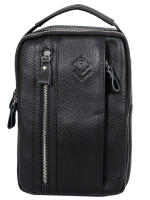 Рюкзак FL 8693 black муж. однолямочный нат.кожа