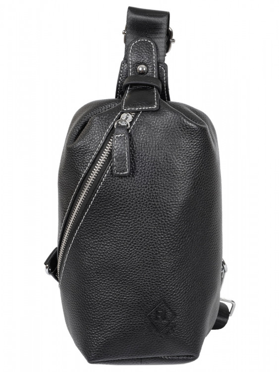 Рюкзак FL 2688 black однолямочный нат.кожа