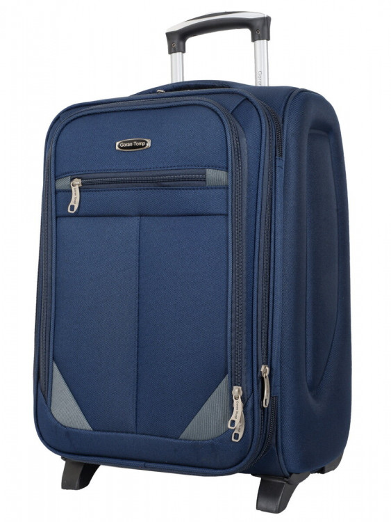 Чемодан GT e4p2/28 navy+grey 20" (2к) текстиль